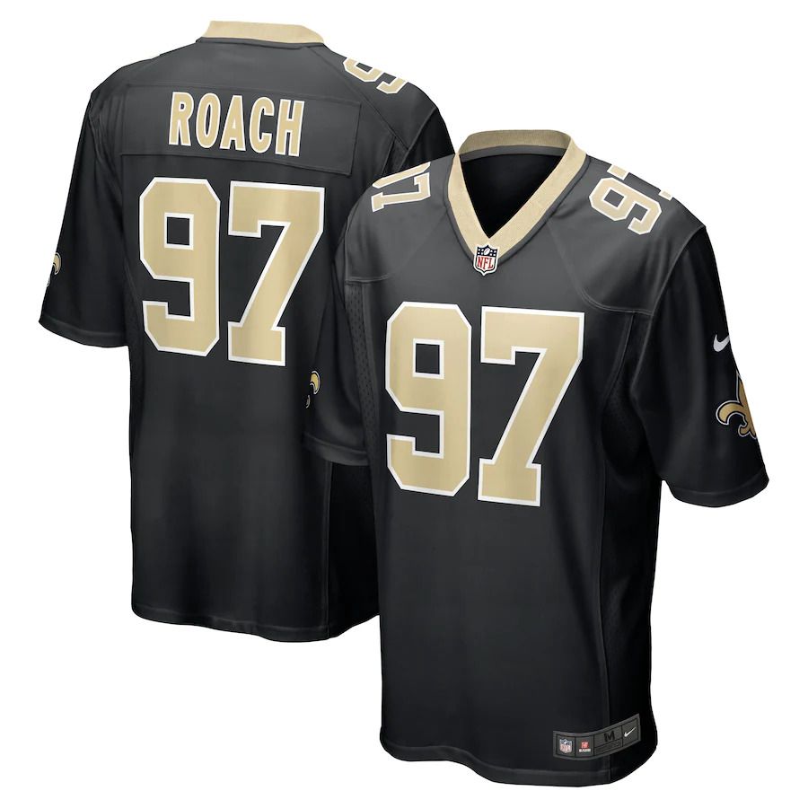 Men New Orleans Saints #97 Malcolm Roach Nike Black Team Game NFL Jersey